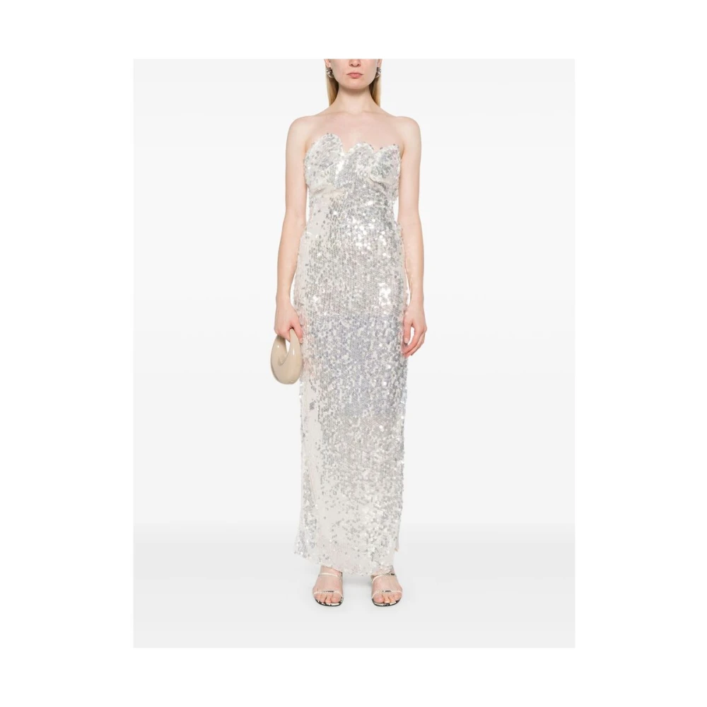 Christopher Esber Strapless Pailletten Versierde Witte Jurk White Dames