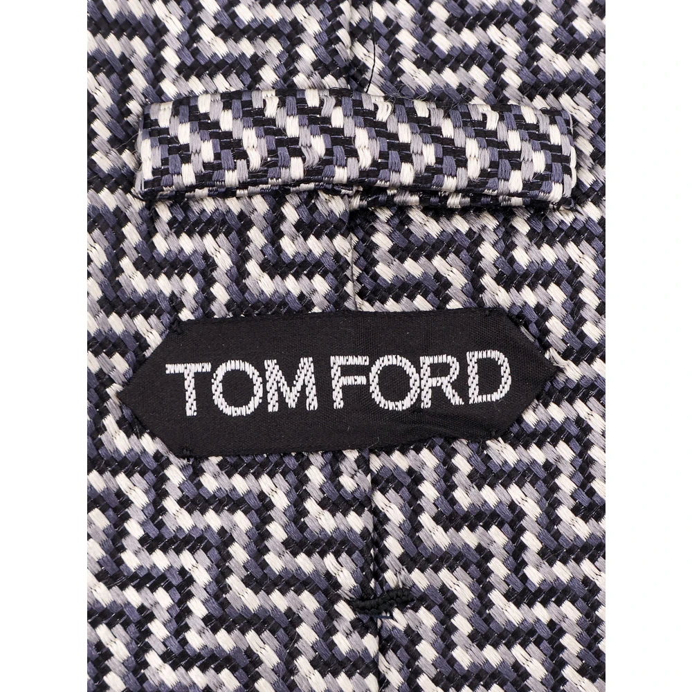 Tom Ford Zijden Stropdas met Micro-Patroon Motief Black Heren