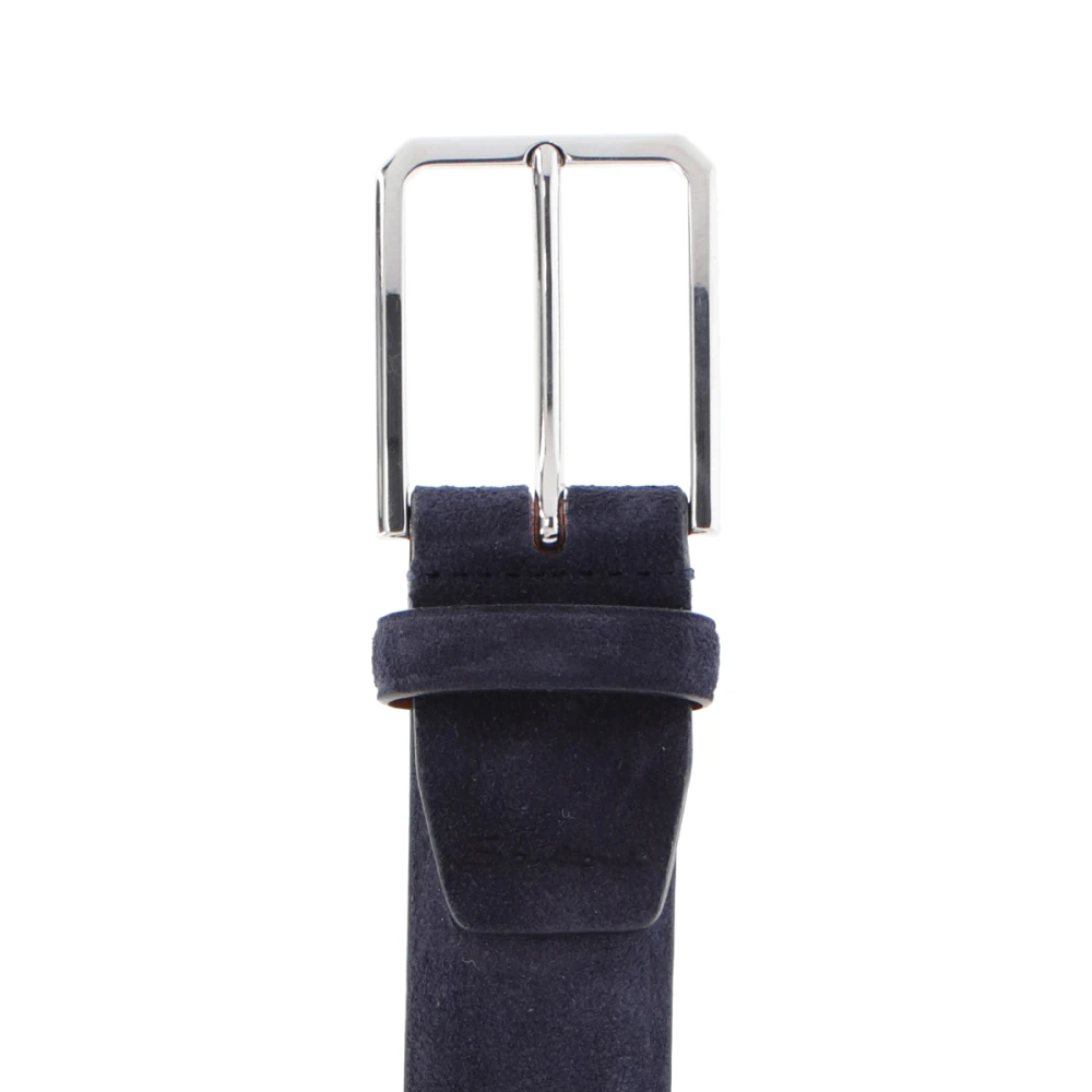 Santoni Stijlvolle Leren Riem voor Mannen Blue Heren