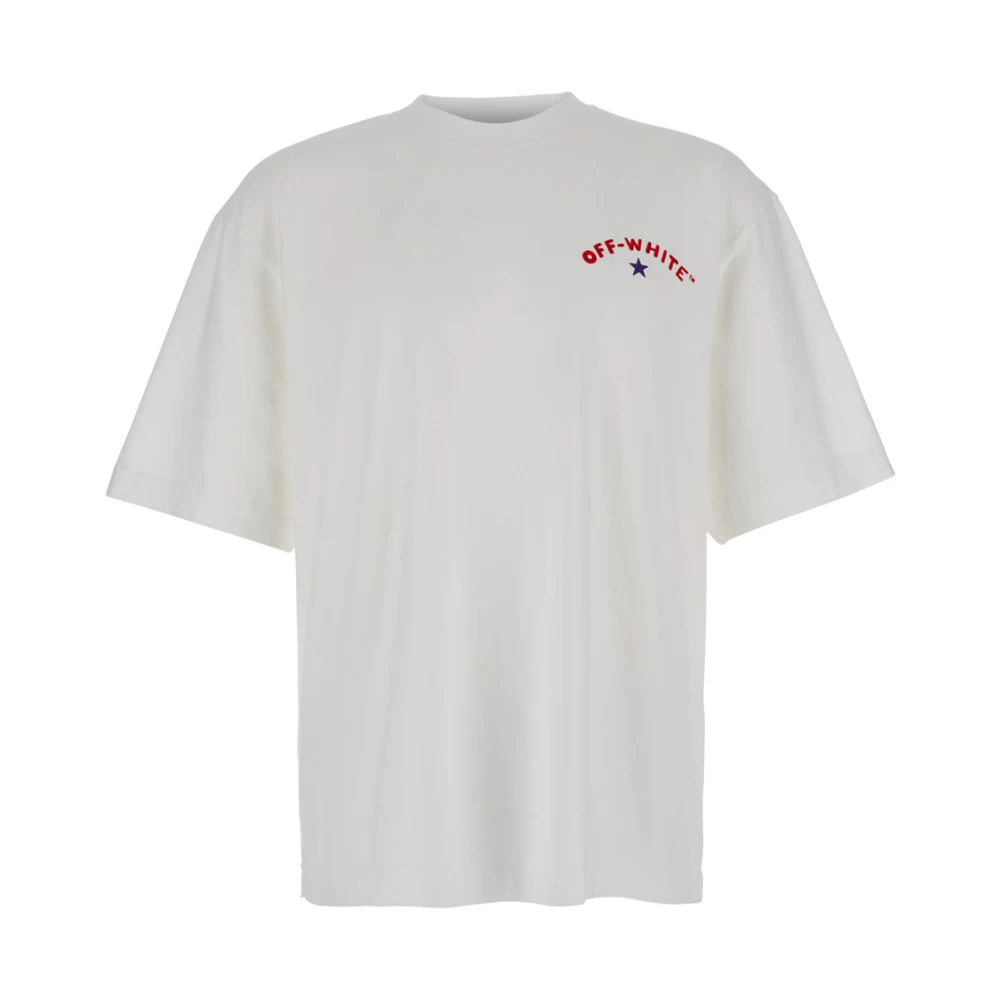 Off White Star Arrow White T-Shirt met Maxi Logo White Heren