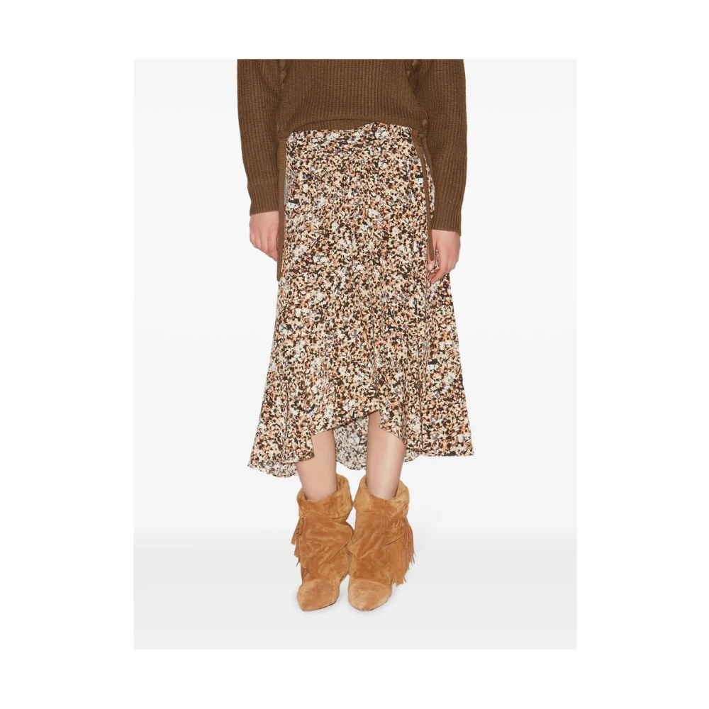 Isabel marant Bruine Abstract Patroon Zijde Mix Rok Brown Dames