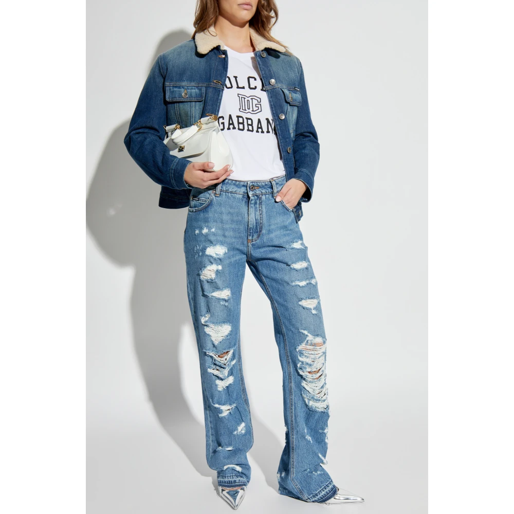 Dolce & Gabbana Jeans met logo Blue Dames