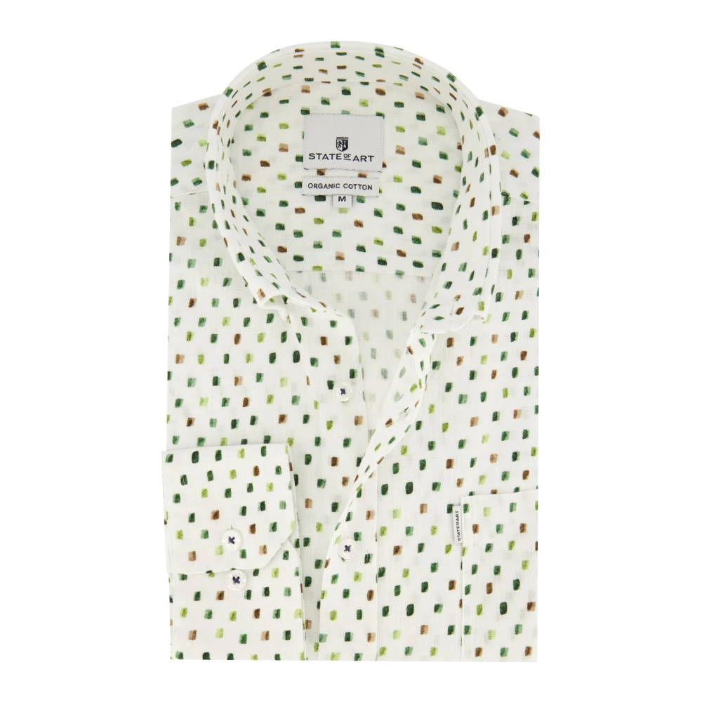 State of Art Casual Groene Overhemd Green Heren