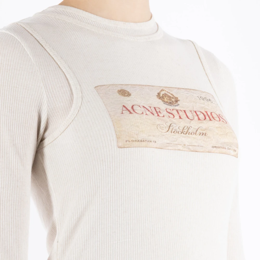 Acne Studios Beige Ecru Linnen Modal Shirt Beige Dames
