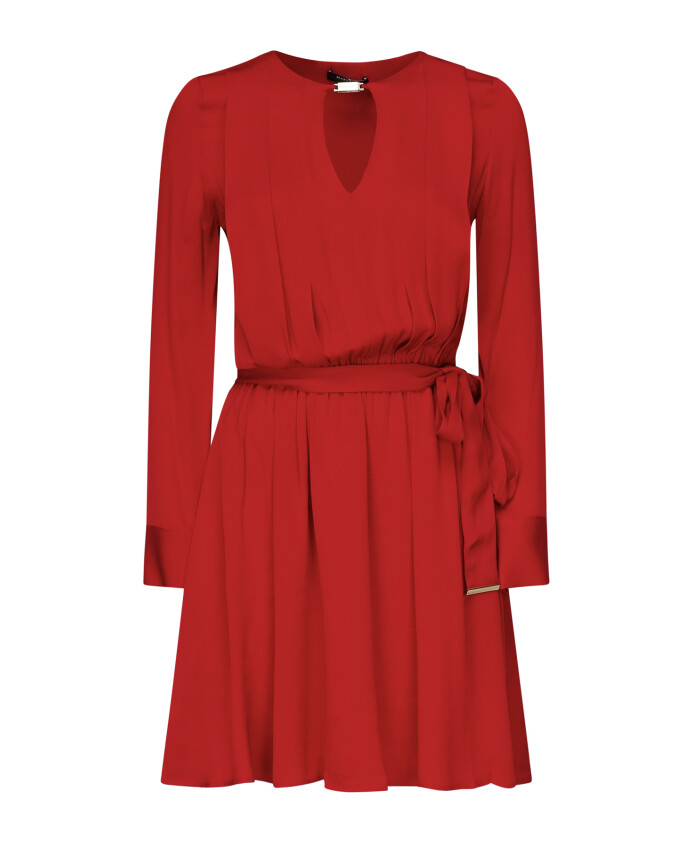 robe-rouge-en-viscose-avec-col-en-v
