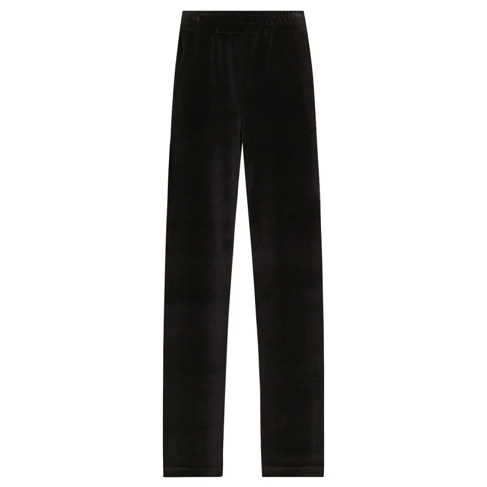 Dolce & Gabbana Women's Black Cotton Chenille Jogging Pants With Dg Logo