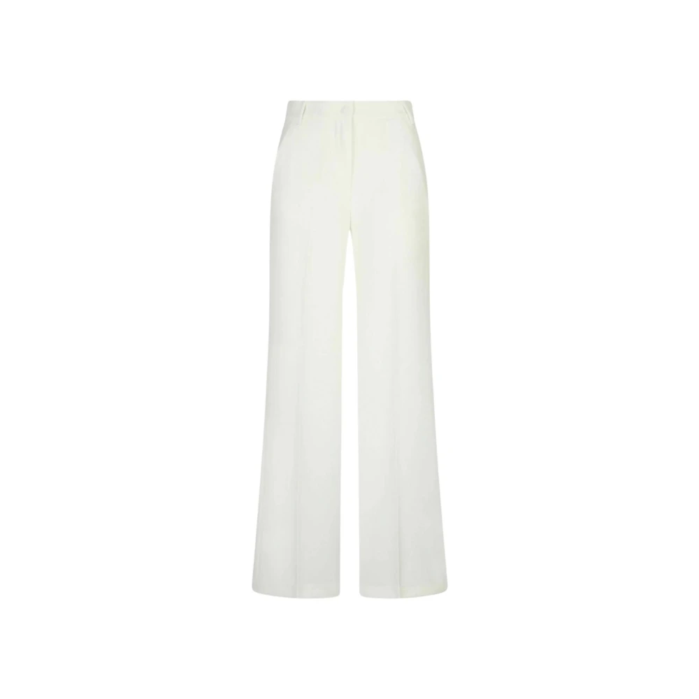 Liu Jo Women's White Wide Trousers, M, High-Waisted Palazzo Trousers In