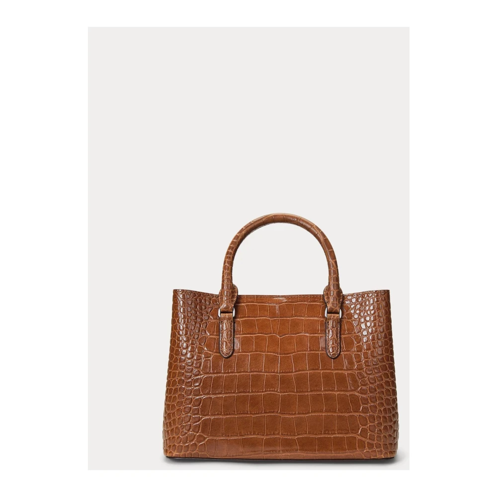 Ralph Lauren Kleine geperste leren Marcy handtas Brown Dames