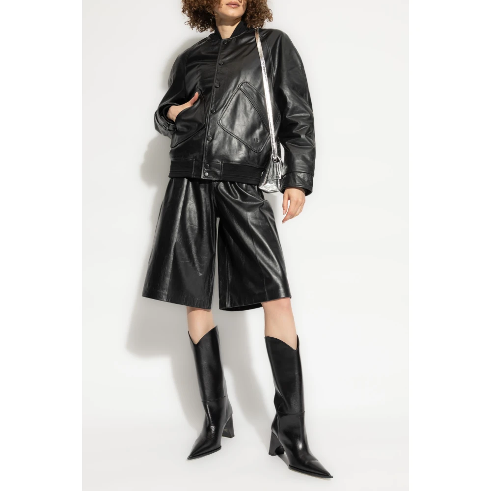 Victoria Beckham Leren jas Black Dames