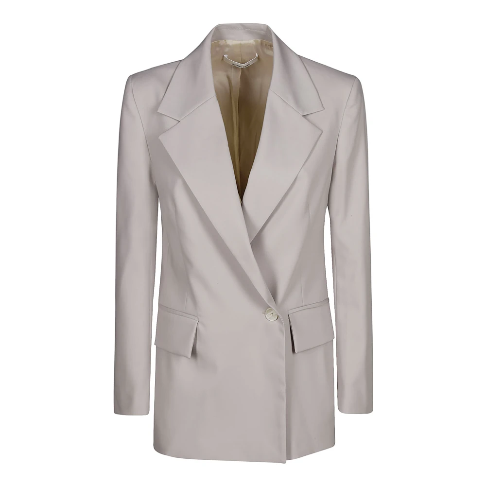 Liviana Conti Slim Fit Single Button Blazer Beige Dames