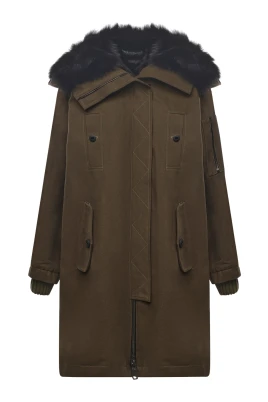 Cotton Canvas Oversized Parka