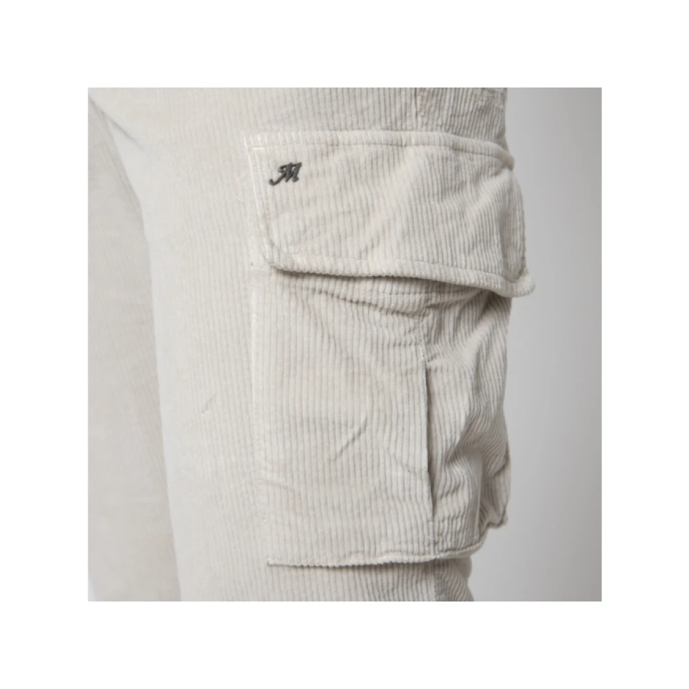 Mason's Cargo Corduroy Broek in Greige White Heren
