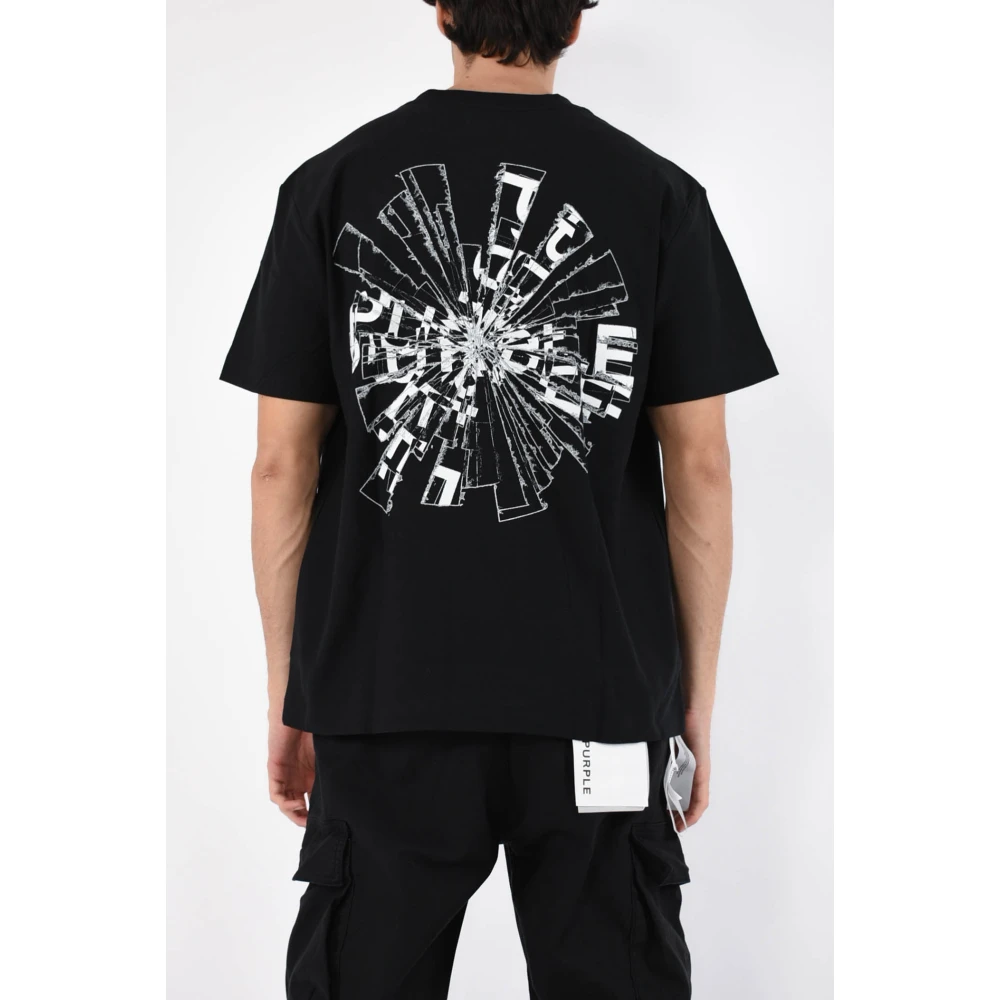 Purple Brand Zwarte Katoenen T-shirt Oversize Jersey Black Heren