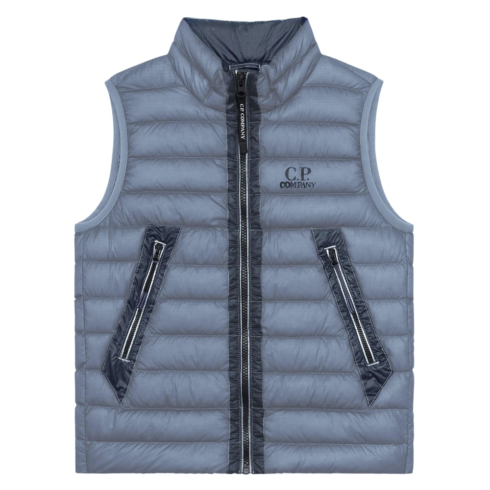 C.p. Company Boys Gray Waistcoats, 10 Y, Padded Gilet