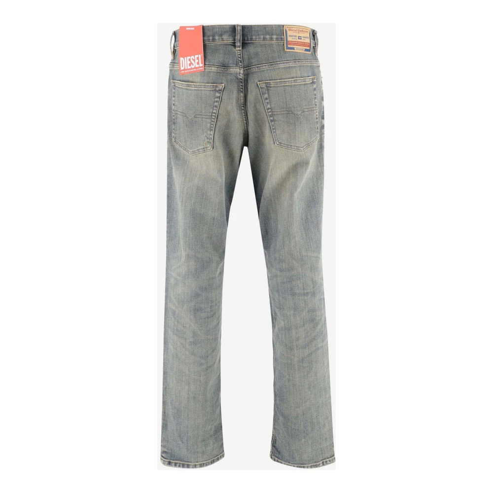 Diesel Stretch Cotton Denim Regular Fit Jeans Blue Heren