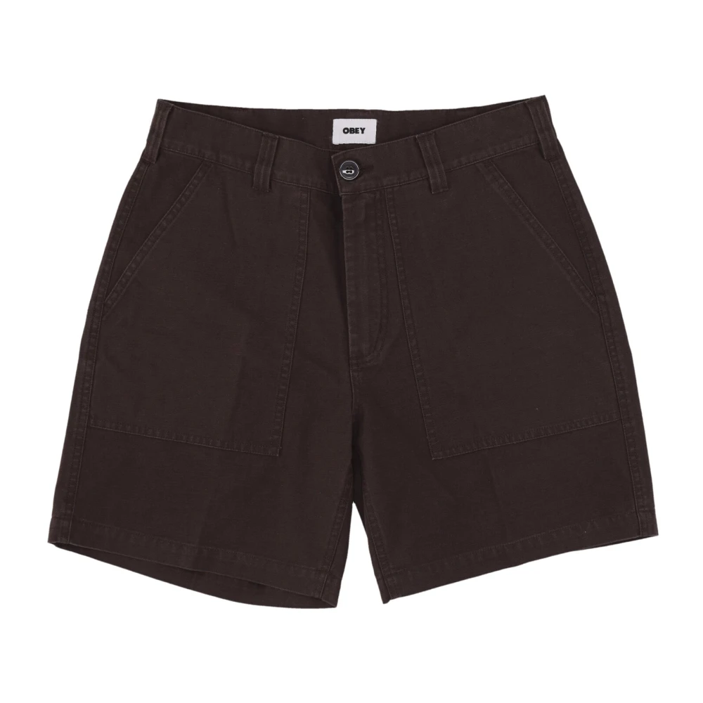 Obey Mannelijk Bruin Korte Broeken Heren, W29, Katoen, E Utility Twill Korte Broek
