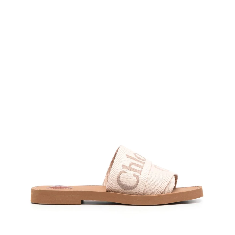 Chloé Women's Pink Sliders, 5 Uk, Embroidered Logo Sandals