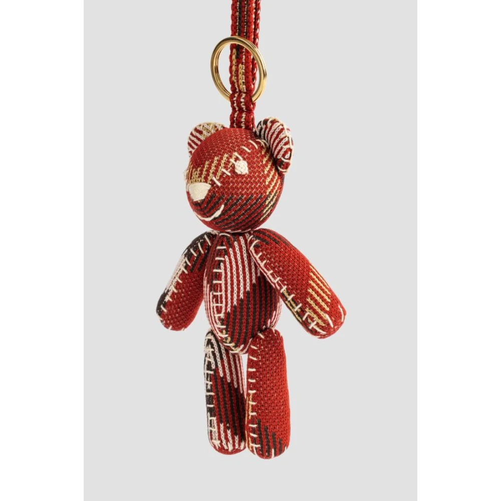 Burberry Beer sleutelhanger met ruitbreisel Red Unisex