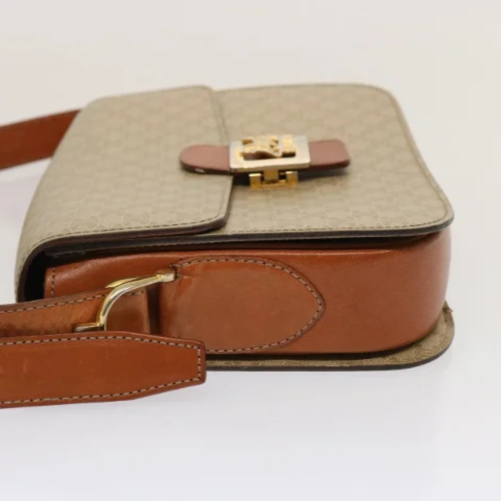 Celine Vintage Pre-owned Canvas shoulder-bags Beige Dames