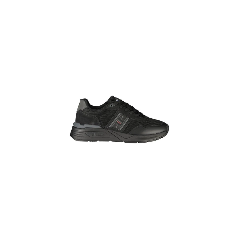 Blauer Men's Black Lace-Up Sneakers With Contrasting Details