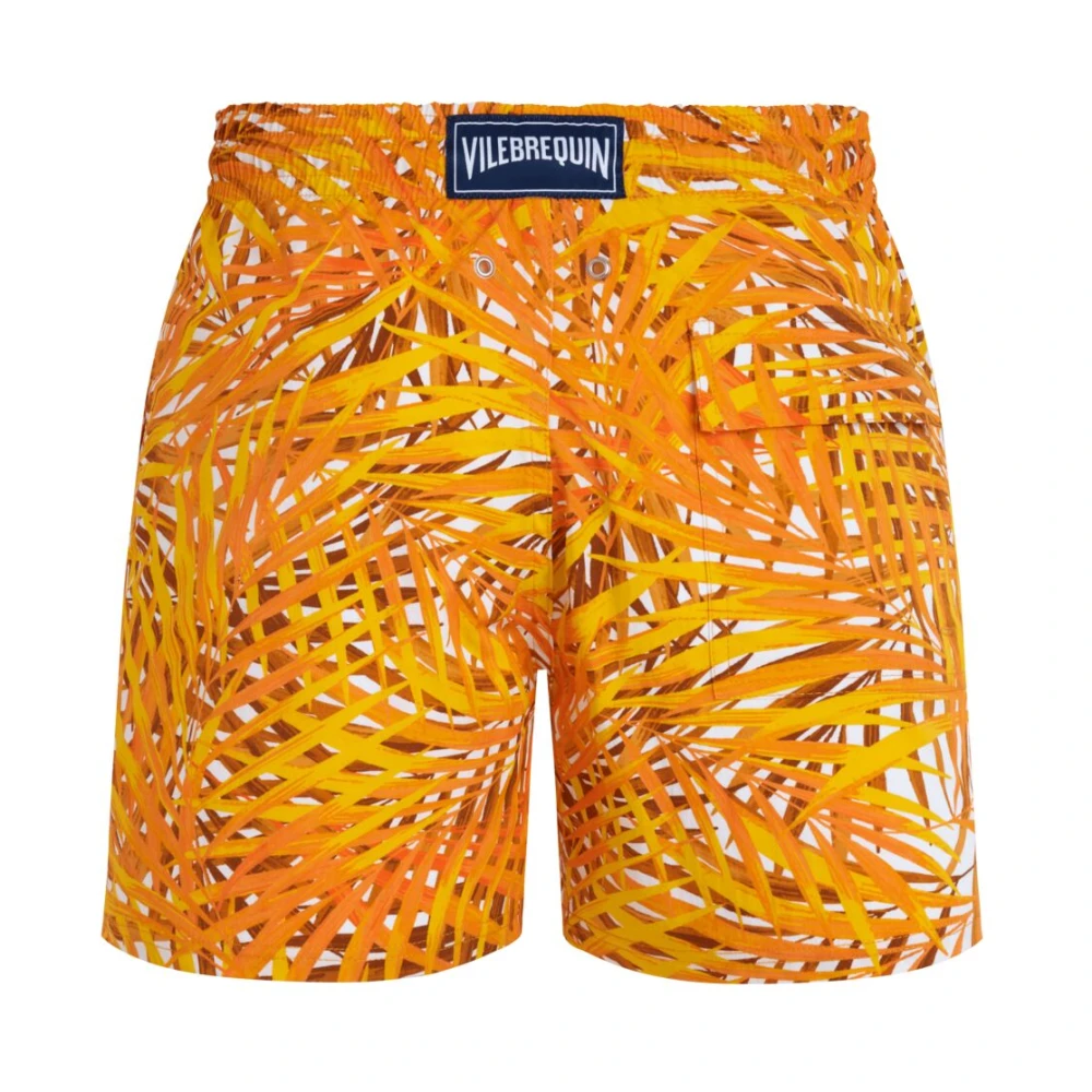 Vilebrequin Korte palmblader stretch zwemshorts voor heren Orange Heren