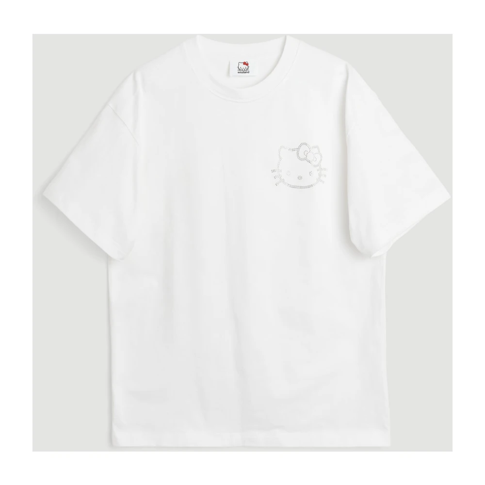 Soulland Biologisch Katoen Rhinestone T-shirt White Unisex