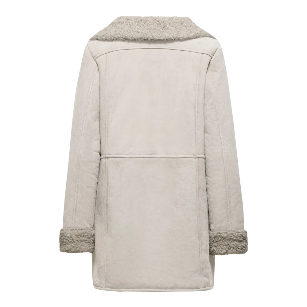 BomBoogie Suede Eco-Fur Coat Gray Dames