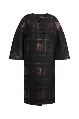 Cocoon Coat i Jacquard Lamé