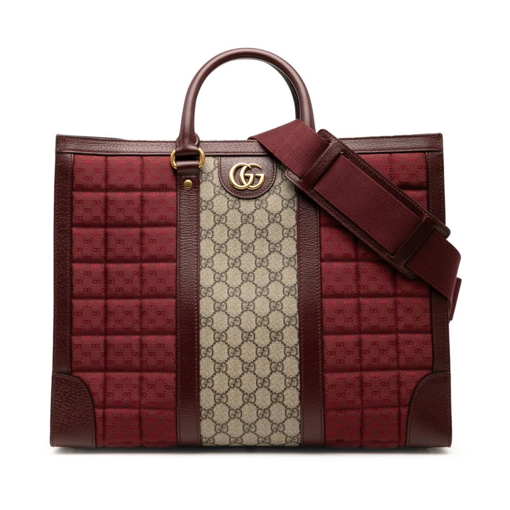 Gucci Vintage Röd Pre-Owned Strukturerad Tote Bag