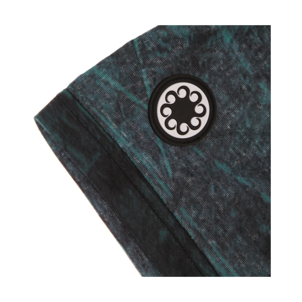 Octopus Zwarte Shake Tee met Tentakel Print Multicolor Heren
