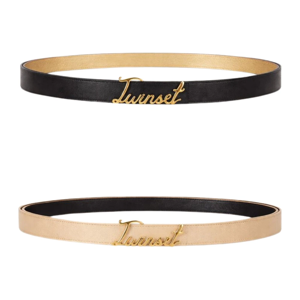 Twinset Black Belts, Unisex, S, Double-Face Belt