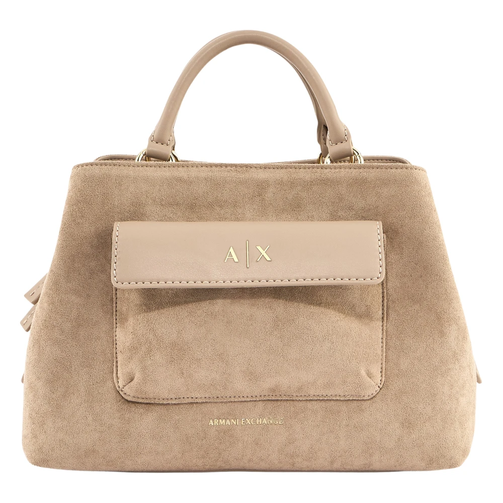 Armani Exchange Women's Beige Shopping Bag