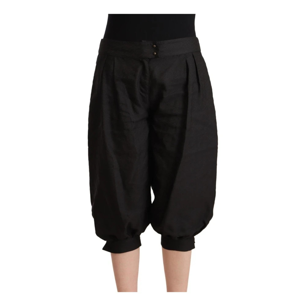 Gianfranco Ferré Women's Black Authentic Mid Waist Cropped Harem Pants