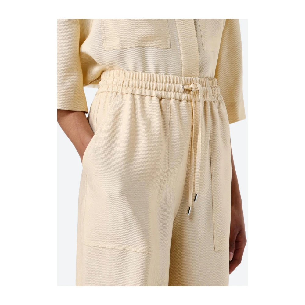 Hugo Boss Trekkoord Twill Broek Beige Dames