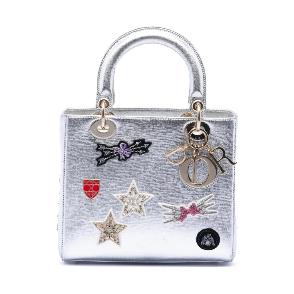 Dior Vintage Women's Gray Pre-Owned Novelty Embellished Handbag