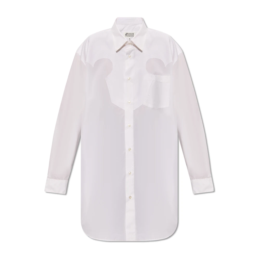 Maison Margiela Women's White Raw-Trimmed Shirt - Shirts - 2XS - Blouses & Shirts