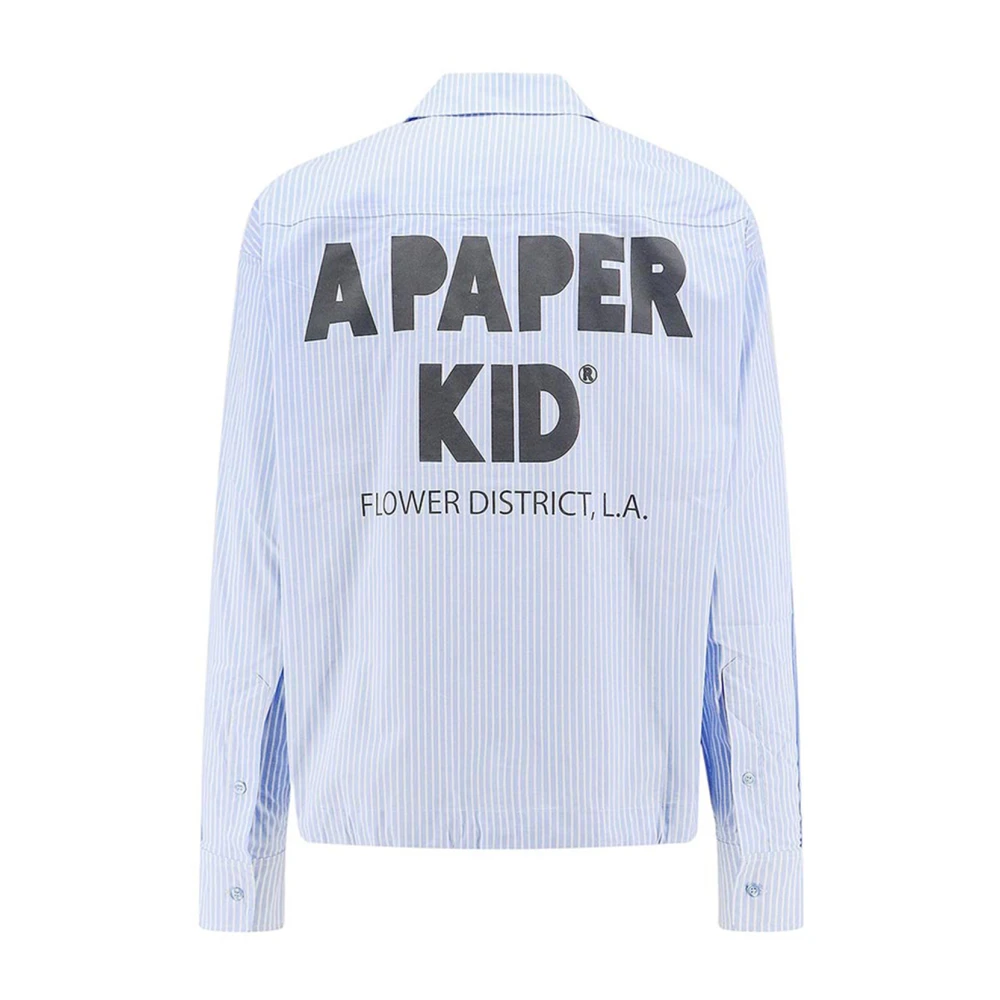 A Paper Kid Popeline Shirt Unisex in Celeste Lichtblauw Blue Heren