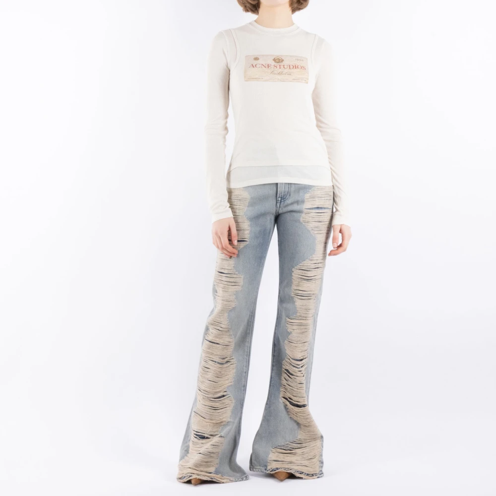 Acne Studios Beige Ecru Linnen Modal Shirt Beige Dames