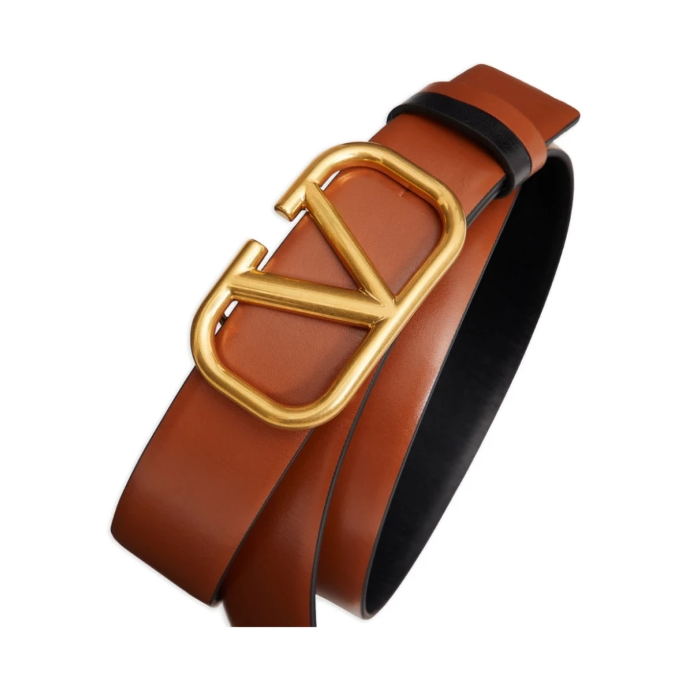 Valentino Garavani Bruine Leren Riem Damesmode Brown Dames