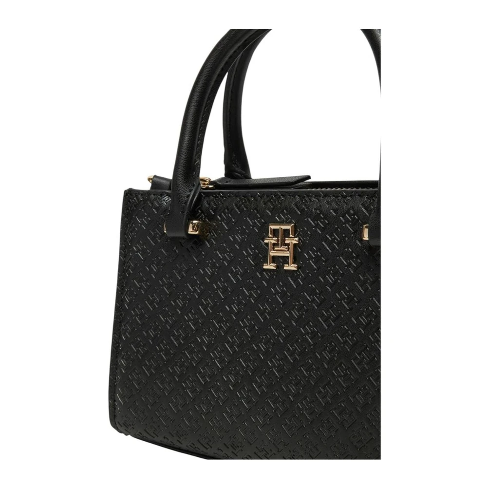 Tommy Hilfiger Zwarte Polyethyleen Handtas Strak Ontwerp Black Dames