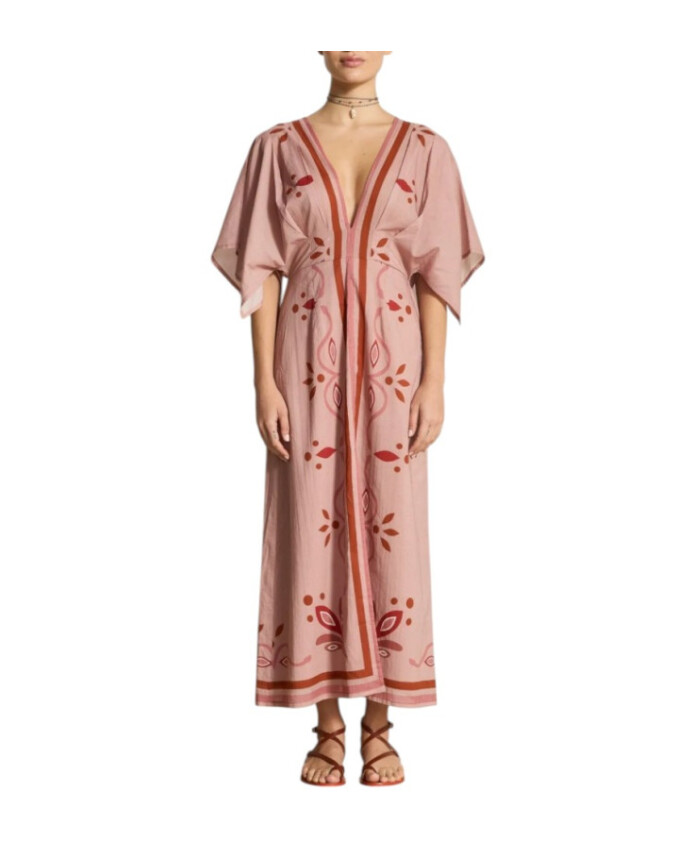robe-en-coton-a-manches-courtes-et-imprime-arabesque