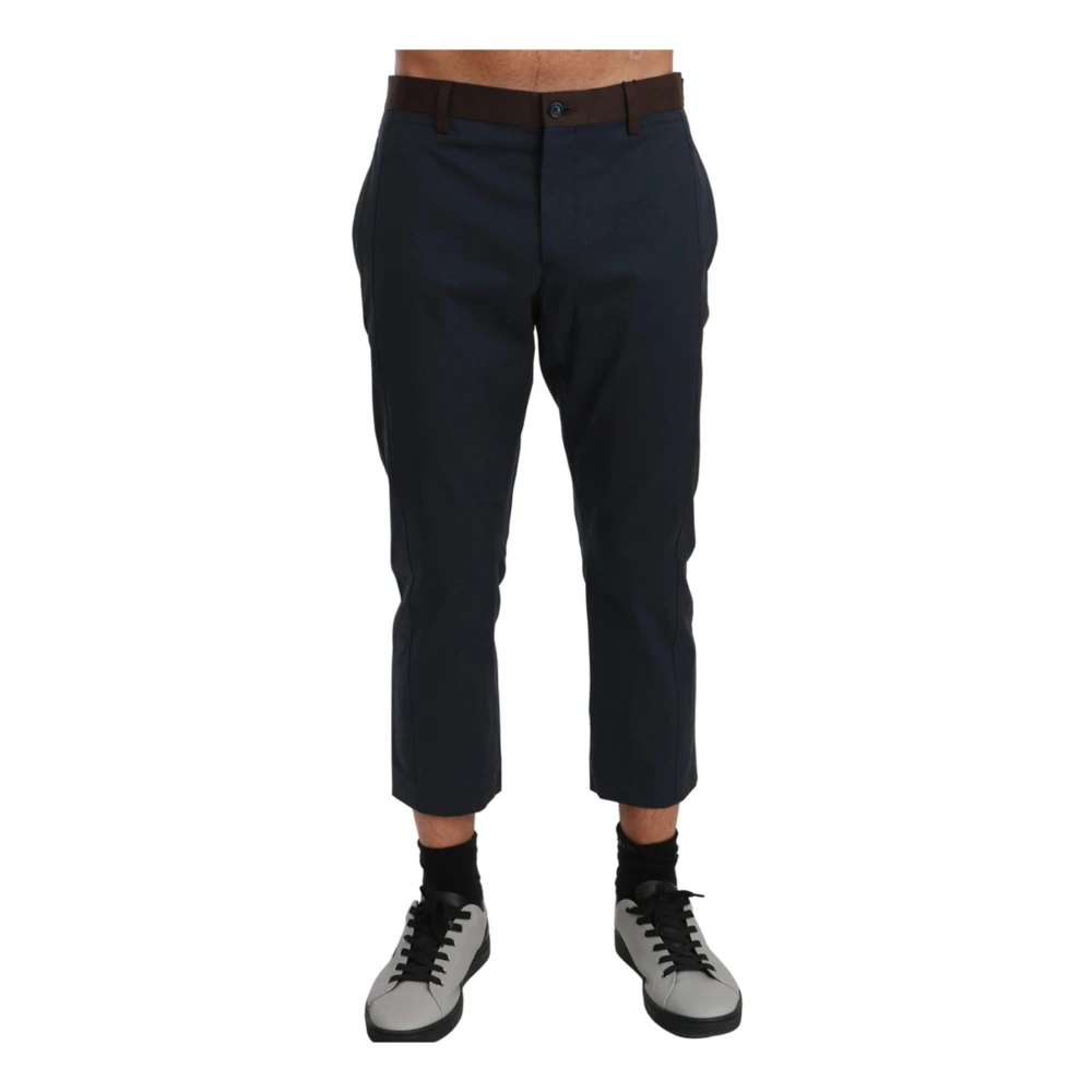 Dolce & Gabbana Men's Brown Logo Detailed Cropped Pants