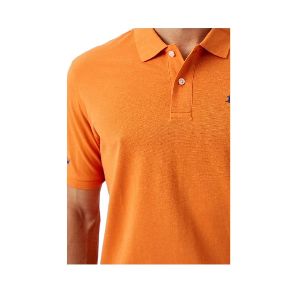 LA MARTINA Katoenen poloshirt met logoborduursel Orange Heren