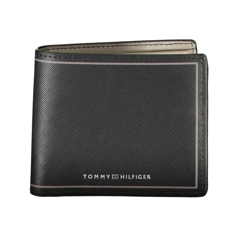Tommy Hilfiger Elegante leren portemonnee met meerdere vakken Black Heren