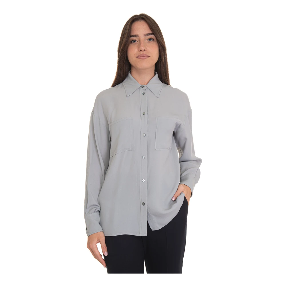 Pennyblack Zijde Blend Rapid Blouse Gray Dames