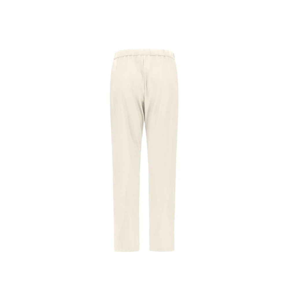 Herno Women's White Straight Trousers, S, Faux Leather Trousers