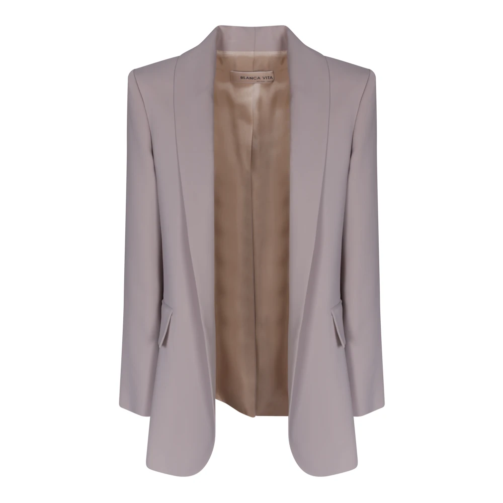 Blanca Vita Beige Jas Elegant Ontwerp Beige Dames