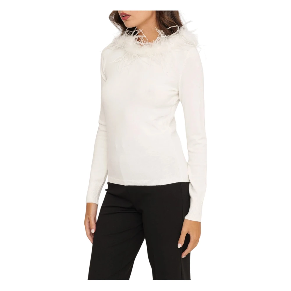 Twinset Trui Met Ronde Hals White Dames