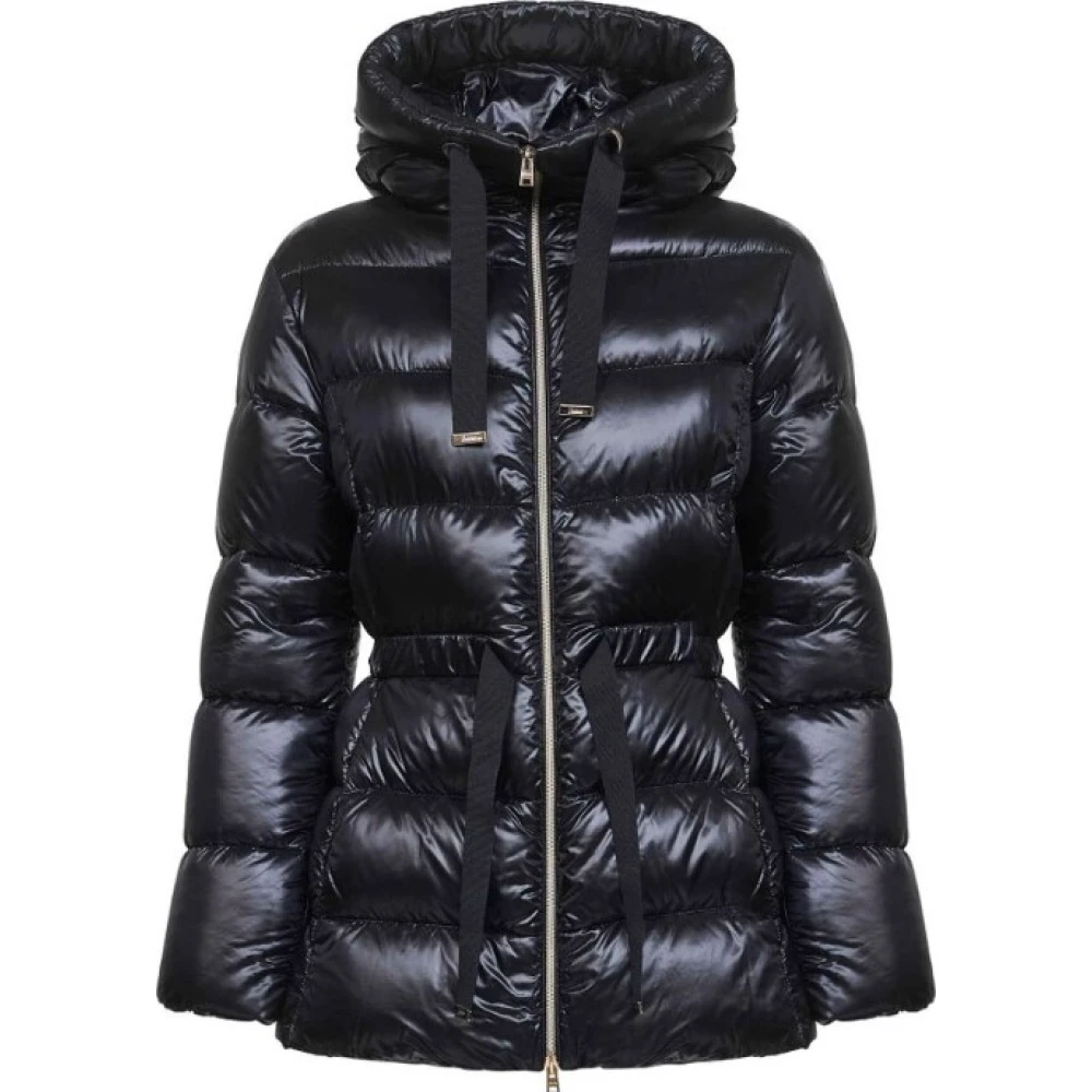 Herno Women's Black Winter Jackets, S, Hooded Down Jacket
