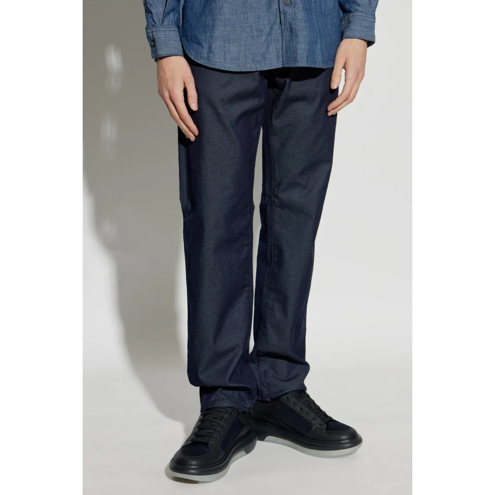 Giorgio Armani Broek met licht toelopende pijpen Blue Heren